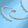 Heart-shaped simple earrings, Korean stud jewelry wholesale, Dongdaemun fashionable French high-end style pearl earrings details Picture